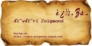 Óvári Zsigmond névjegykártya